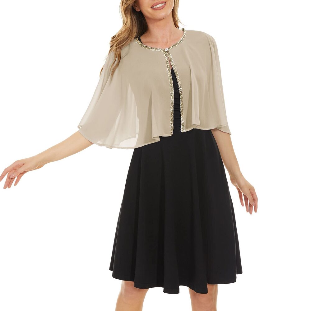 9834 Shawl Dress Cover Up Formal Shawls And Wraps For Evening Dresses Shall - Picture 4 of 6
